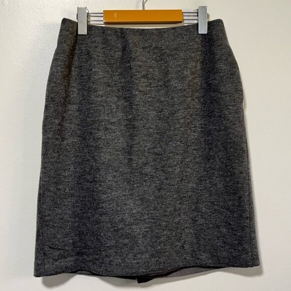 Uniqlo Wool-Blend Charcoal Gray Lined Skirt - Size L - Picture 2 of 11